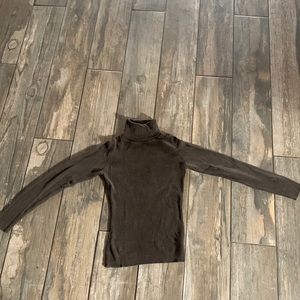 Brown Ann Taylor 100% Silk Turtleneck